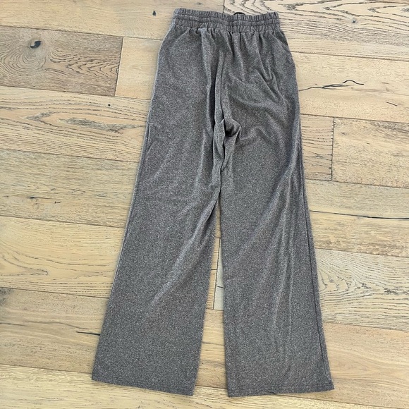 High waisted stretch pockets brown tan tan flare lounge pants medium travel - Picture 4 of 7